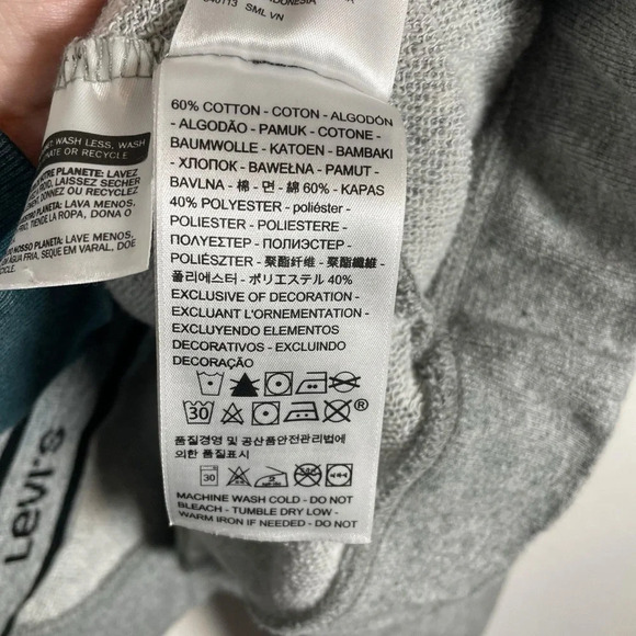 Levi’s Logo Trim Pullover Crewneck in Grey/Black Size XL - Picture 11 of 12